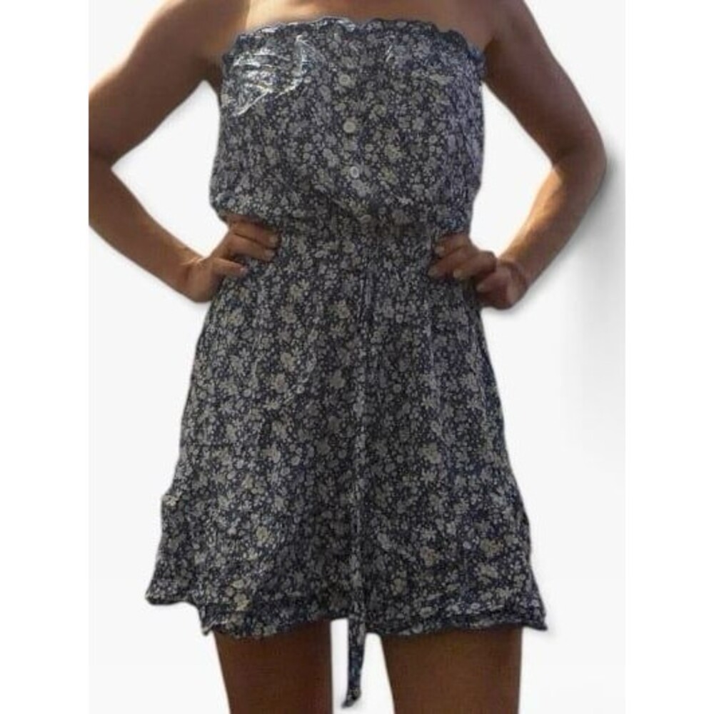 Women's shein floral print strapless dress small